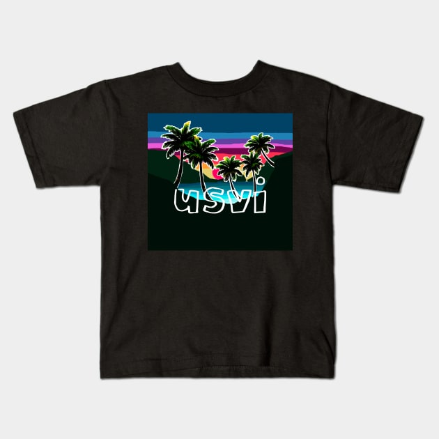 USVI sunset Kids T-Shirt by colleendavis72